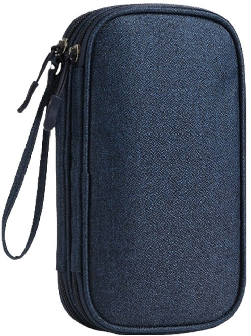 포유리빙 데이터 케이블 수납 방수 휴대용 정리 파우치, 네이비, 1개