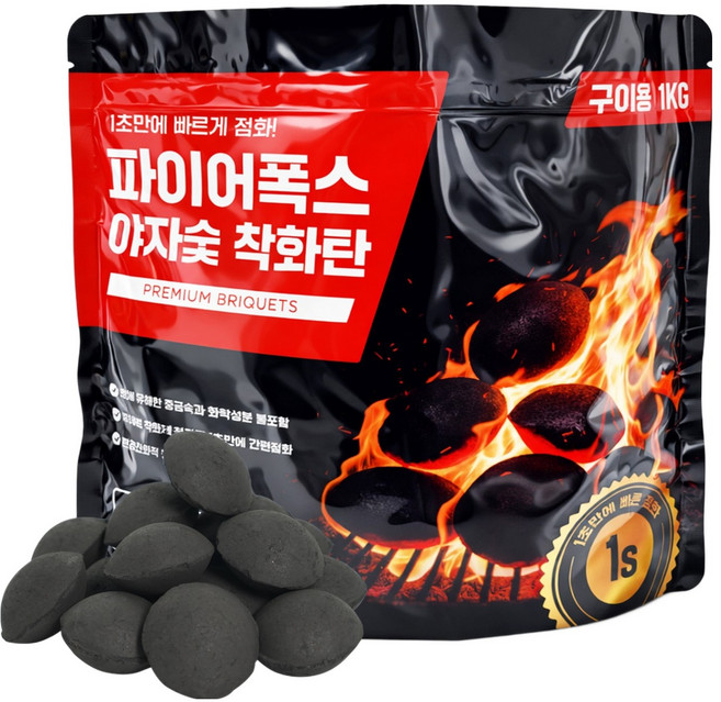 FIREFOLKS 야자숯 착화탄, 1개, 1kg