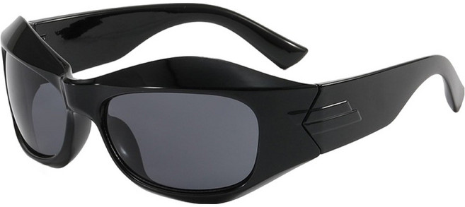 오버코드 대형 프레임 스타일리시 스포츠 선글라스 BRP3665, 블랙, 1개