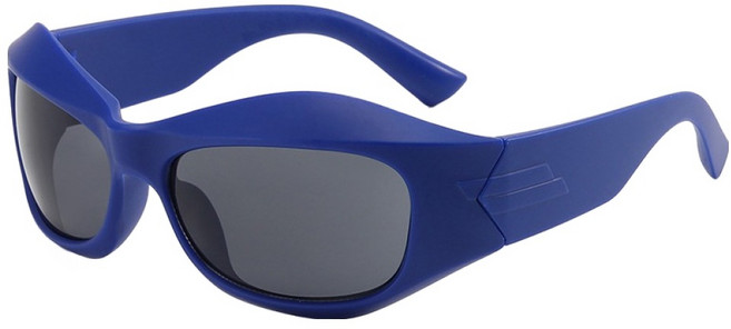 오버코드 대형 프레임 스타일리시 스포츠 선글라스 BRP3665, 블루, 1개