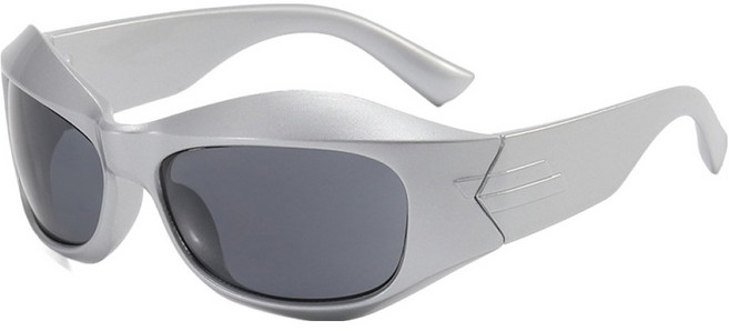 오버코드 대형 프레임 스타일리시 스포츠 선글라스 BRP3665, 매트실버, 1개