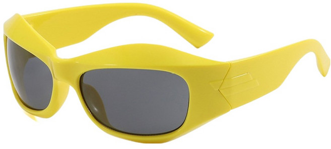 오버코드 대형 프레임 스타일리시 스포츠 선글라스 BRP3665, 옐로우, 1개
