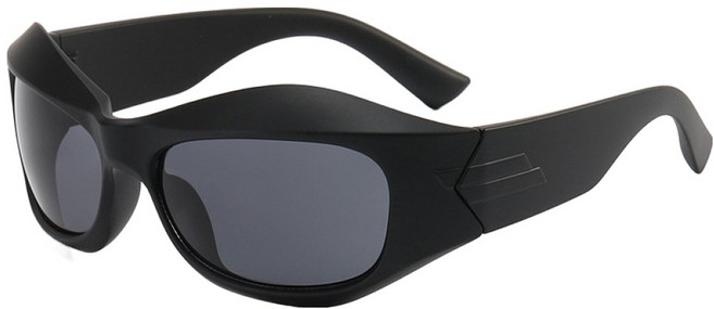 오버코드 대형 프레임 스타일리시 스포츠 선글라스 BRP3665, 매트블랙, 1개