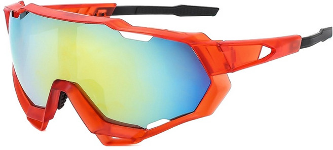 오버코드 봄여름 사이클링 등산 스포츠 선글라스 BRP3634, 레드, 1개