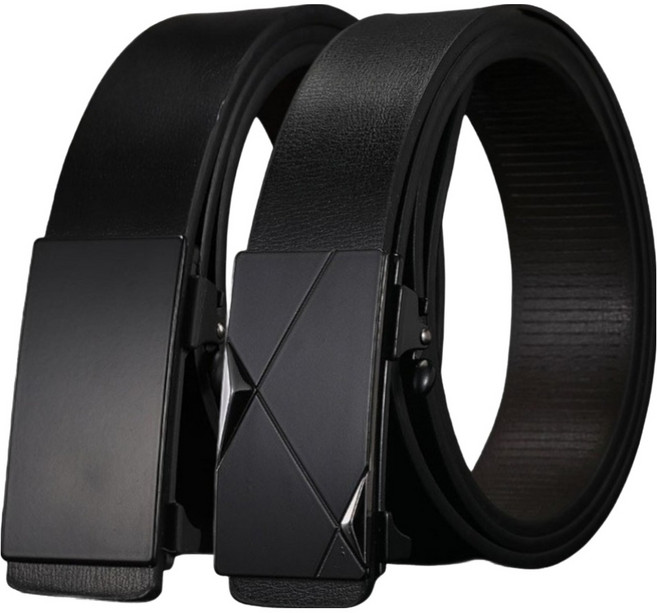 조은마음 가죽 캐주얼 정장 자동 버클 벨트 2p