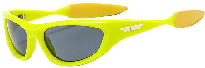 오버코드 햇빛 차단 야외 스포츠 패션 선글라스 BRP3708, 옐로우, 1개