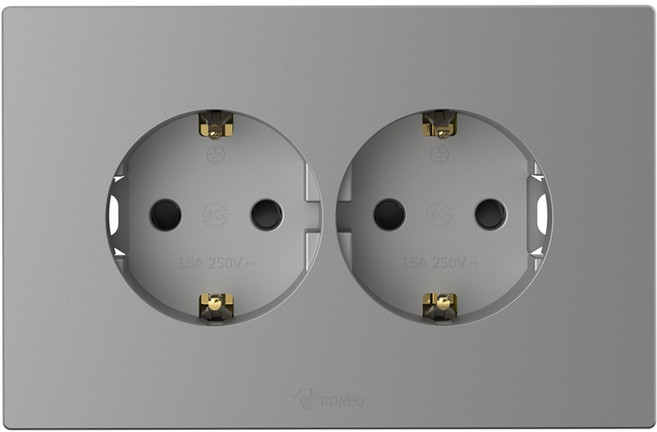 고네오 2구 가로형 클래식 콘센트 마그네슘, 1개