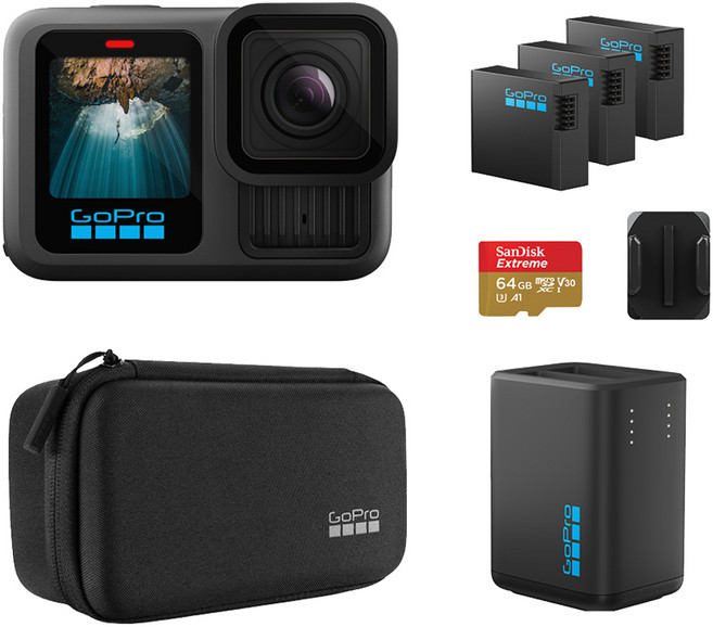 Go Pro 運動攝影機 擴充電源套裝組, 黑色, HERO 13