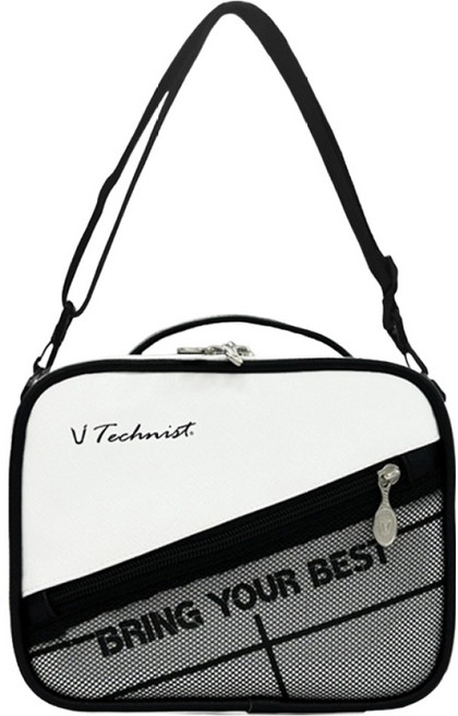테크니스트 배드민턴 크로스 미니 파우치백 TNB66077, 화이트 + 블랙, 1개