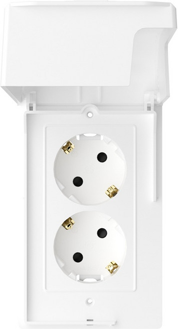 고네오 2구 방우형 세로형 클래식 콘센트 화이트, 1개