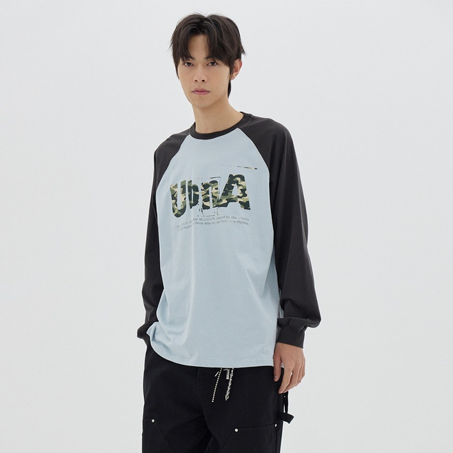 어반에이지 남녀공용 카모 나그랑 오버핏 면 롱슬리브