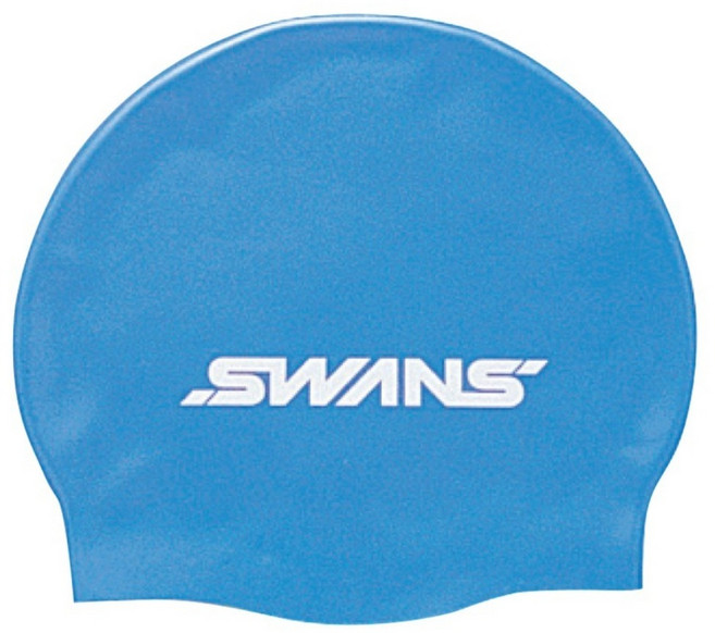 SWANS 矽膠泳帽 日本製 SA-7, 藍色, 1個