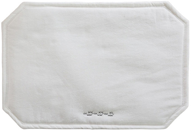 아메리칸로드 엘레강스 패브릭 홈카페 식탁매트 팔각 HR2766, 화이트, 1개, 소형(21 x 31 cm)