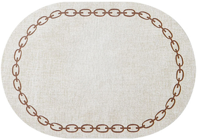 아메리칸로드 럭셔리 체인패턴 라운드 방수 식탁매트 HR2779, 베이지, 1개, 43 x 30 cm