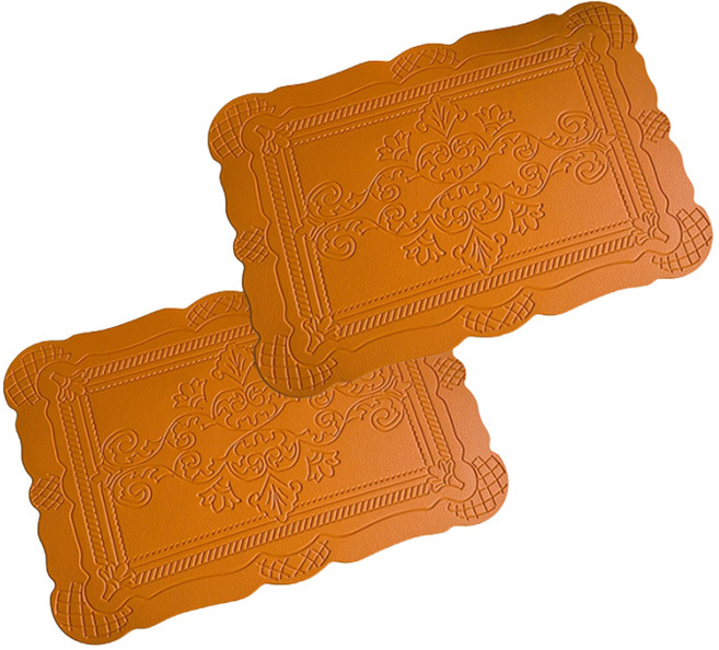 아메리칸로드 클래식 엔틱 장식 사각 식탁매트 HR2776, 오렌지, 2개, 45 x 30 cm