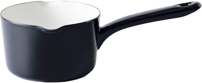 후지호로 인덕션 타쿠미 법랑 밀크팬, 블랙, 1개, 12cm