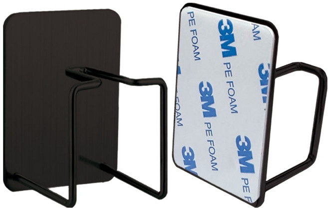 더리빙 위생 스테인리스 칫솔 양치컵 걸이, 블랙, 2개