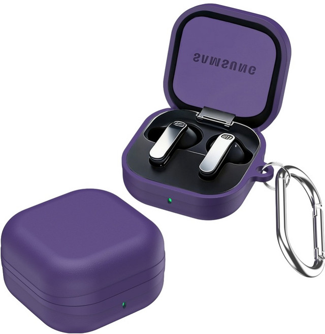 바이데 심플한 디자인의 갤럭시 버즈4 / 버프4 프로 보호 케이스, 퍼플, 1개