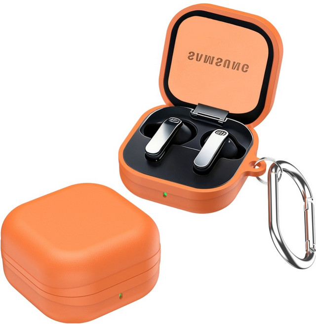 바이데 심플한 디자인의 갤럭시 버즈4 / 버프4 프로 보호 케이스, 오렌지, 1개