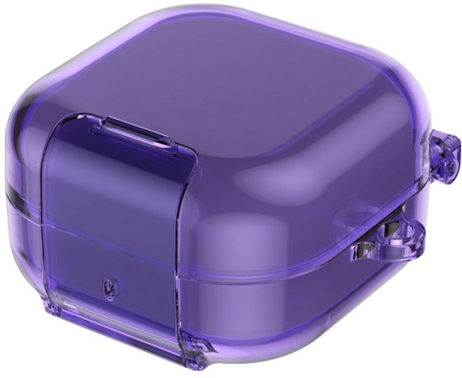 바이데 모던한 디자인의 삼성 갤럭시 버즈4 / 버프4 보호 케이스, 투명퍼플, 1개