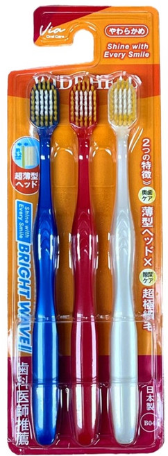 비아 부드러운 미세모 칫솔, 1개, 3개입