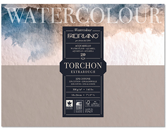파브리아노 워터칼라 토천 스케치북 TB02 4면접착, 20매, 1개