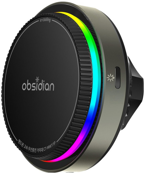 옵시디언 차량용 Qi2 25W e쿨링 갤럭시 아이폰 맥세이프 펠티어 핸드폰 고속 무선충전 거치대, CT-MW11PE, 블랙