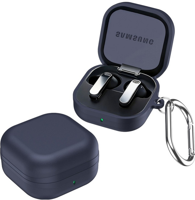 바이데 심플한 디자인의 갤럭시 버즈4 / 버프4 프로 보호 케이스, 네이비, 1개