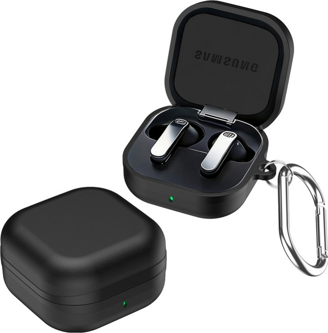 바이데 심플한 디자인의 갤럭시 버즈4 / 버프4 프로 보호 케이스, 블랙, 1개