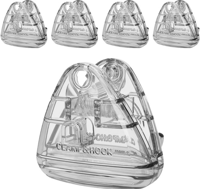 홈앤픽스 강력 대형 깔끔 걸이형 다용도 빨래집게, 화이트, 5개