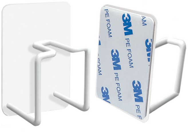 더리빙 위생 스테인리스 칫솔 양치컵 걸이, 화이트, 2개