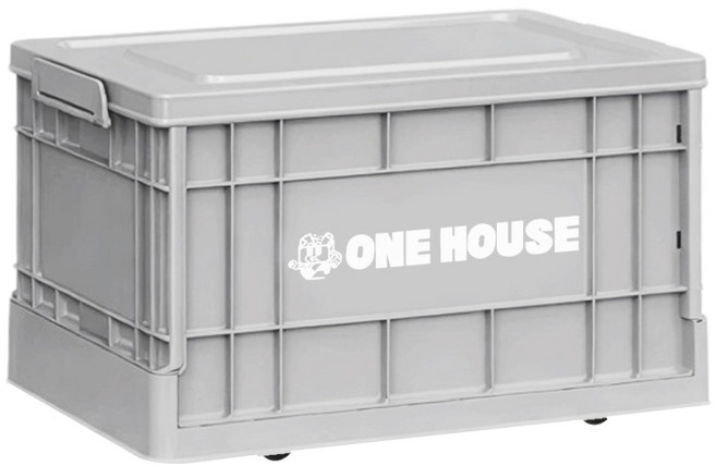 ONE HOUSE 22L 43寬藤原工業風折疊收納箱 高款 OH-Q261-A1, 淺灰色, 1個