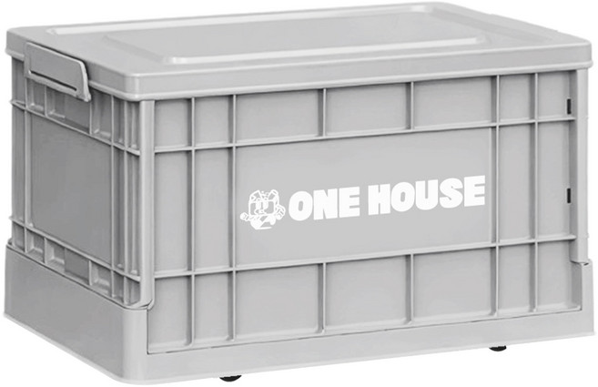 ONE HOUSE 34L 47寬藤原工業風折疊收納箱 高款 OH-Q261-C1, 淺灰色, 1個