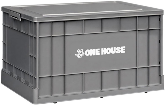 ONE HOUSE 75L 61寬藤原工業風折疊收納箱 高款 OH-Q261-H2, 泥灰色, 1個