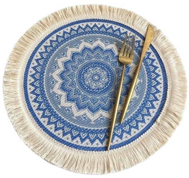 하미룸 보헤미안 레트로 폴리에스터 테이블 매트, 보헤미안 7, 1개, 33cm