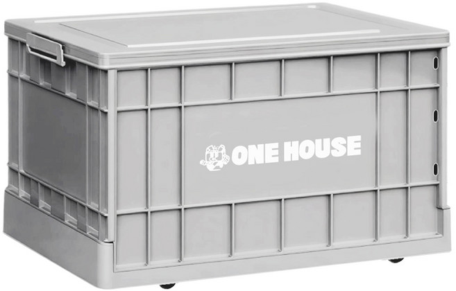 ONE HOUSE 46L 52寬藤原工業風折疊收納箱 高款 OH-Q261-F1, 淺灰色, 1個