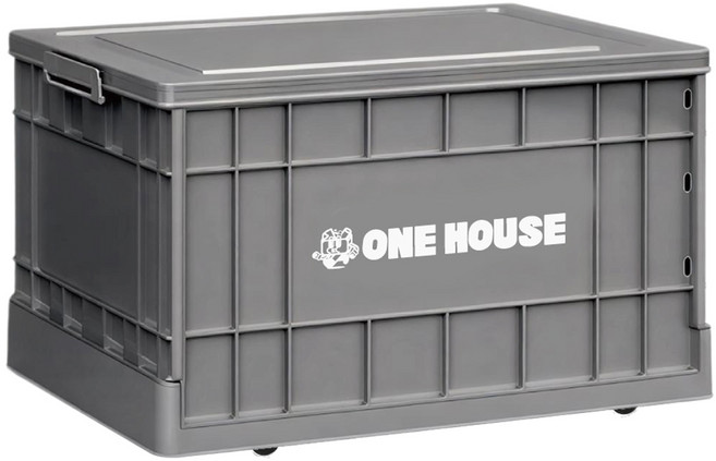 ONE HOUSE 46L 52寬藤原工業風折疊收納箱 高款 OH-Q261-F2, 泥灰色, 1個