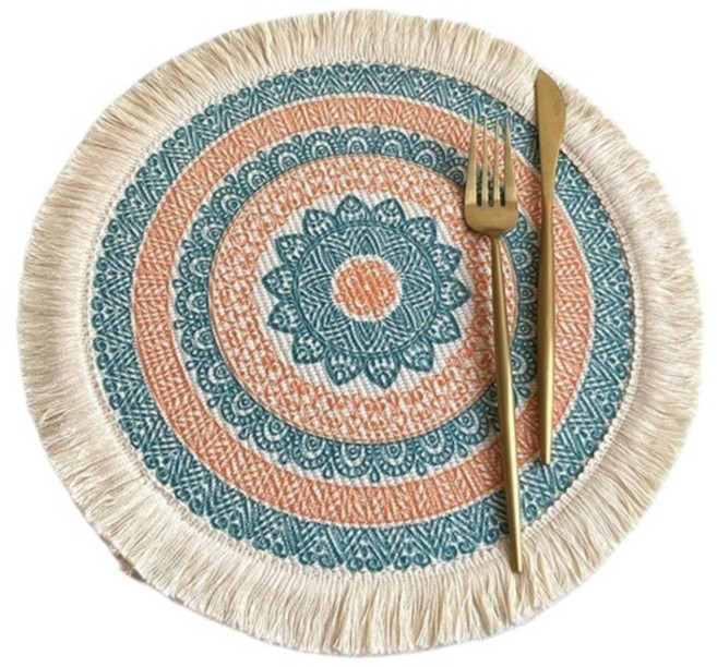 하미룸 보헤미안 레트로 폴리에스터 테이블 매트, 보헤미안 10, 1개, 33cm