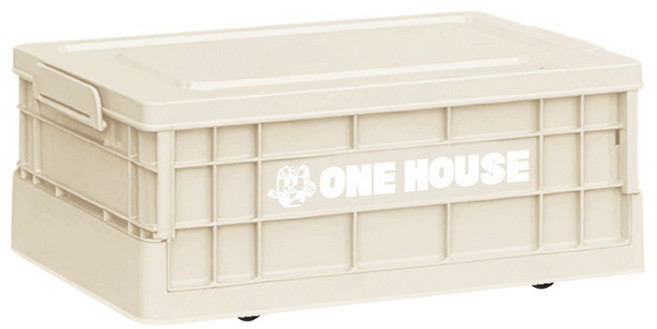 ONE HOUSE 15L 43寬藤原工業風折疊收納箱 矮款 OH-Q261, 奶白色, 1個