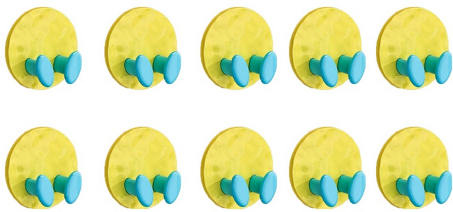 희미몰 컬러 콘센트 걸이 후크 KK211, 옐로우, 10개