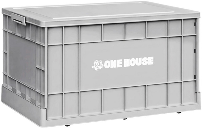 ONE HOUSE 75L 61寬藤原工業風折疊收納箱 高款 OH-Q261-H1, 淺灰色, 1個