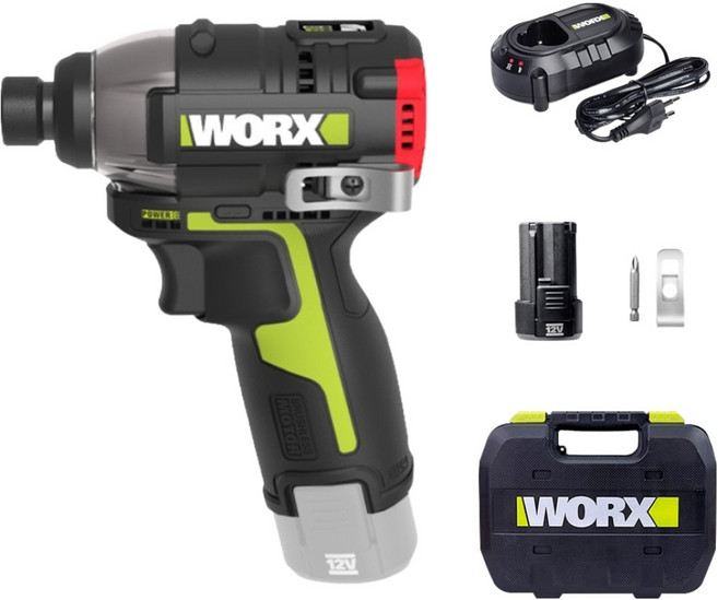 WORX 충전 임팩드라이버 12V 2.0Ah BL WU132X.1, 1개