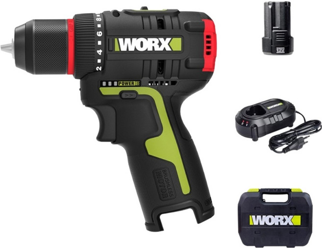 WORX 충전드릴 12V 2.0Ah BL WU130X.1, 1개