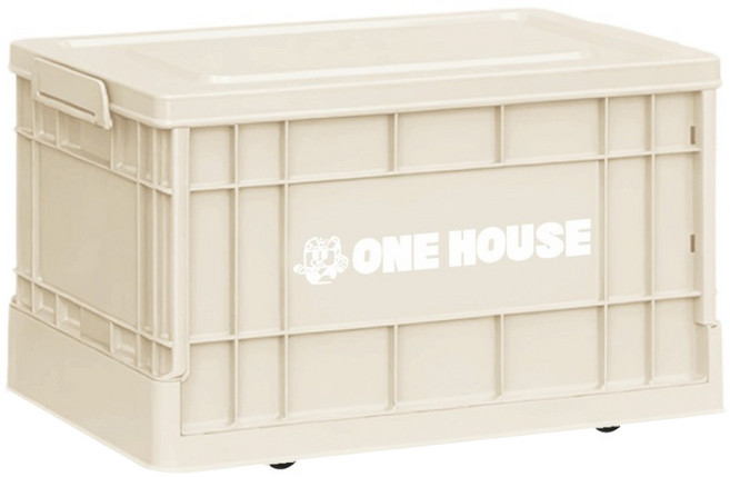 ONE HOUSE 22L 43寬藤原工業風折疊收納箱 高款 OH-Q261-A, 奶白色, 1個