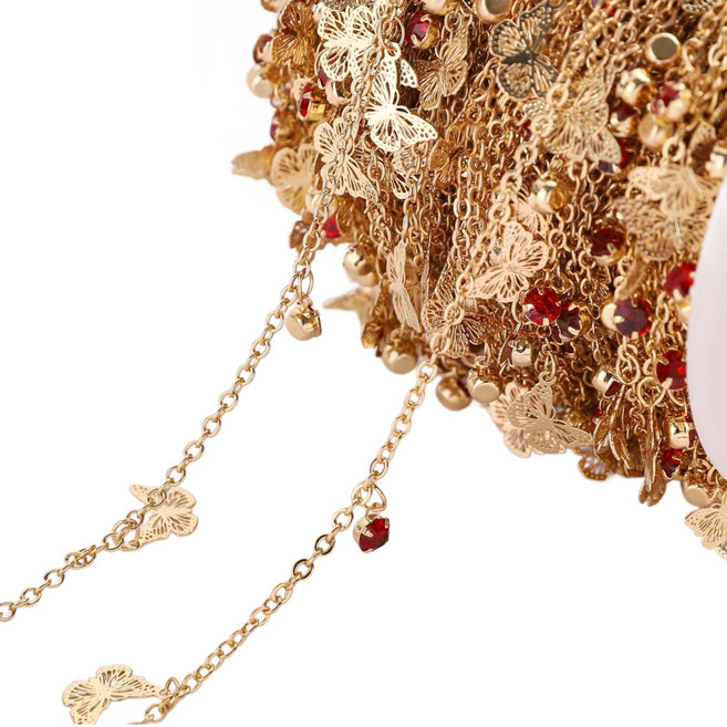 마켓피아 장식 체인 부자재 액세서리 DIY 장식 끈 13mm x 100cm, 골드색상, 1개