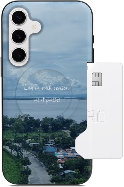 디자인플러스 맥세이프 호환 마그네틱 투카드 메모리 인 네이처 휴대폰 케이스