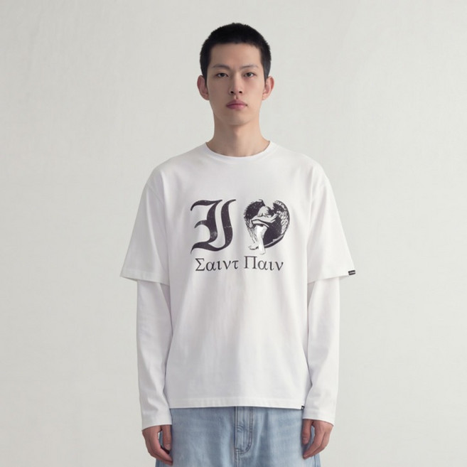 saintpain 男女通用 I LOVE SAINT 短袖T恤