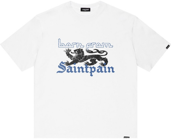 세인트페인 남녀공용 미디벌 엠블럼 반팔티