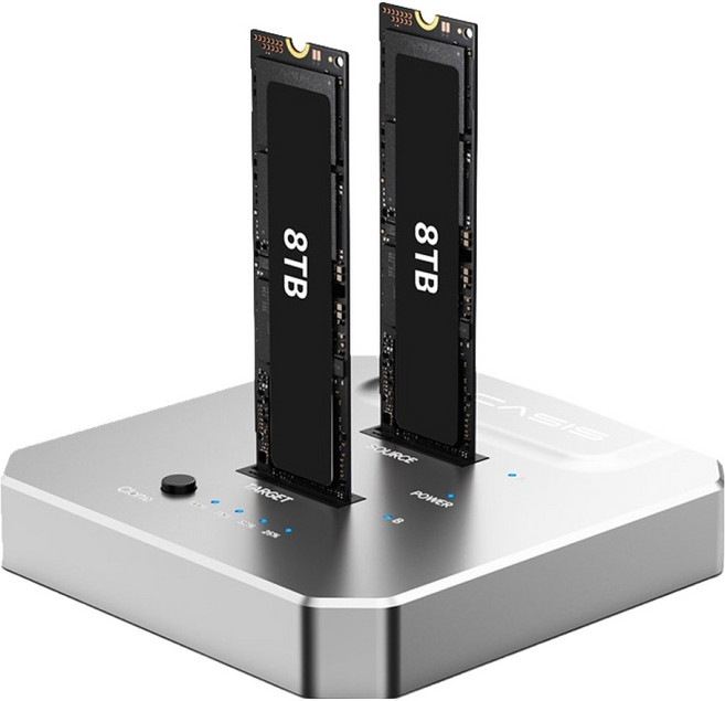 아카시스 M.2 NVMe SSD 20Gbps 도킹 스테이션 2슬롯 SSD 외장 하드 드라이브 독 리더기, 1개, EC-6605Pro