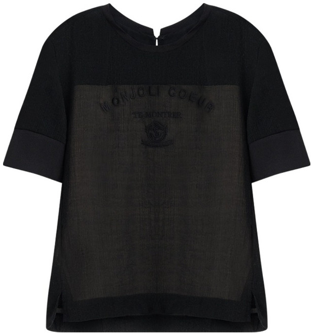 JOINUS 女款透膚貼片字母刺繡T恤上衣 JAEU5-WRB360